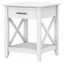 White Oak Transitional Square End Table with Storage