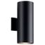 Modern Black and Bronze Cylinder Wall Sconce, 15 Inch