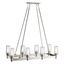 Contemporary Distressed Bronze 8-Light Linear Chandelier