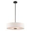 Transitional 24" Black Drum Pendant with White Shade