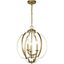 Contemporary Classic 3-Light Brass Pendant with Black Finish