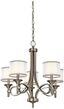 Antique Pewter 5-Light Chandelier with Satin Etched Glass