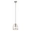 Transitional Brushed Nickel Mini Pendant with Clear Glass Shade