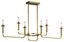 Elegant Brass 6-Candle Linear Chandelier, 11" x 17.5"