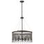 Espresso Chrome Crystal 6-Light Chandelier Pendant