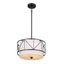 Black and White Glass Drum Pendant Light