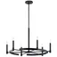 Elegant Black 6-Light Taper Candle Chandelier with Ribbed Column