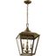 Character Bronze Dual-Light Lantern Pendant with Clear Glass