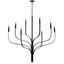 Black 8-Light Asymmetric Candle Chandelier