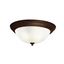 Transitional Tannery Bronze 15'' Dome Ceiling Light with Alabaster Swirl Glass