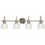 Avery Brushed Nickel 4-Light Vanity with Clear Seeded Glass