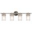 Brushed Nickel 32.25" 4-Light Vanity Light with Clear Glass Shades