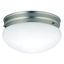 Brushed Nickel 9'' White Glass Utilitarian Flush Mount Ceiling Light