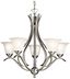 Elegant Dover Distressed Bronze 5-Light Chandelier with White Glass