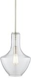 Everly Transitional 15.25" Brushed Nickel Pendant with Clear Glass