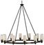 Circolo 41" Olde Bronze 12-Light Round Chandelier with Clear and Umber Glass