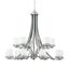 Hendrik Brushed Nickel 15-Light Two-Tier Chandelier with Satin Etched Glass