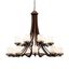 Elegant Olde Bronze 15-Light Two-Tier Chandelier with Light Umber Glass