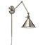 Classic Pewter Articulating Arm Wall Sconce with Schoolhouse Charm