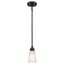 Erma 7.5" Black Steel Mini Pendant with Incandescent Lighting