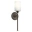 Joelson Bronze LED Wall Sconce with White Cylinder Shade