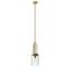 Elegant Art Deco Mini Pendant Light in Brushed Natural Brass with Clear Fluted Glass