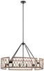 White Steel Drum Oval Chandelier, 25" Ceiling Light