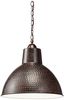 Vintage Bronze 13.5" Dome Pendant Light with Hammered Finish