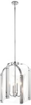 Pytel Chrome 4-Light Foyer Pendant with Clear Acrylic Panels