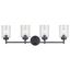 Winslow 30" Black Vanity Light with Seeded Glass Shades