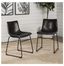 Whisky Faux Leather Upholstered Dining Chairs with Metal Legs, Set of 2