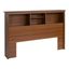 Full/Queen Cherry Wood Bookcase Headboard with Storage