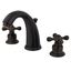 Victorian Oil Rubbed Bronze Widespread Bathroom Faucet with Cross Handles