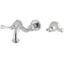 Polished Chrome Wall Mount Bathroom Faucet with Lever Handles