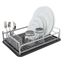 Large Gray Metal Foldable Dish Rack with Utensil Cup