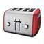 Empire Red Stainless Steel 4-Slice Toaster with Wide Slots