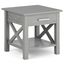 Fog Gray Solid Wood Transitional End Table with Storage