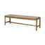 Rustic Teak Finish Acacia Wood & Wicker Outdoor Bench