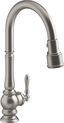 Vibrant Stainless Steel Touchless Pull-Down Kitchen Faucet