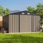 Kojooin 8' x 10' Brown Metal Outdoor Storage Shed with Shelving