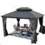 Alexander Gray 10' x 12' Aluminum Hardtop Gazebo with Curtains