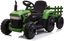 12V Green Ride-On Tractor with Trailer and LED Lights