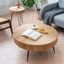 Round Natural Wood Nesting Coffee Table Set with Radial Pattern