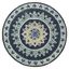 Handmade Blue Floral Medallion Wool Round Rug, 5'