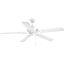 White 60" Steel 5-Blade Ceiling Fan with Remote