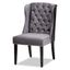 Elevate 42" Grey Velvet & Wood Wingback Dining Chair with Nailhead Trim