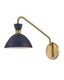 Simon Mid-Century Modern Matte Navy & Heritage Brass Adjustable Sconce