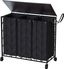 Black Iron 142L Rolling Laundry Hamper with Removable Bags