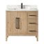 Laurel 36" Weathered Fir Vanity with Calacatta Quartz Top