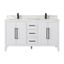 Laurel 60" White Double Vanity with Calacatta Quartz Top